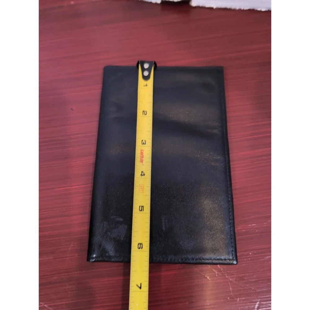 ROYALLE  BREAST POCKET TOP GRAIN COWHIDE LEATHER WALLET CREDIT CARD/CASH  BLACK